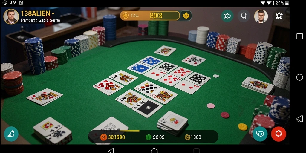 Tampilan utama gameplay Gaple di 138ALIEN yang seru.