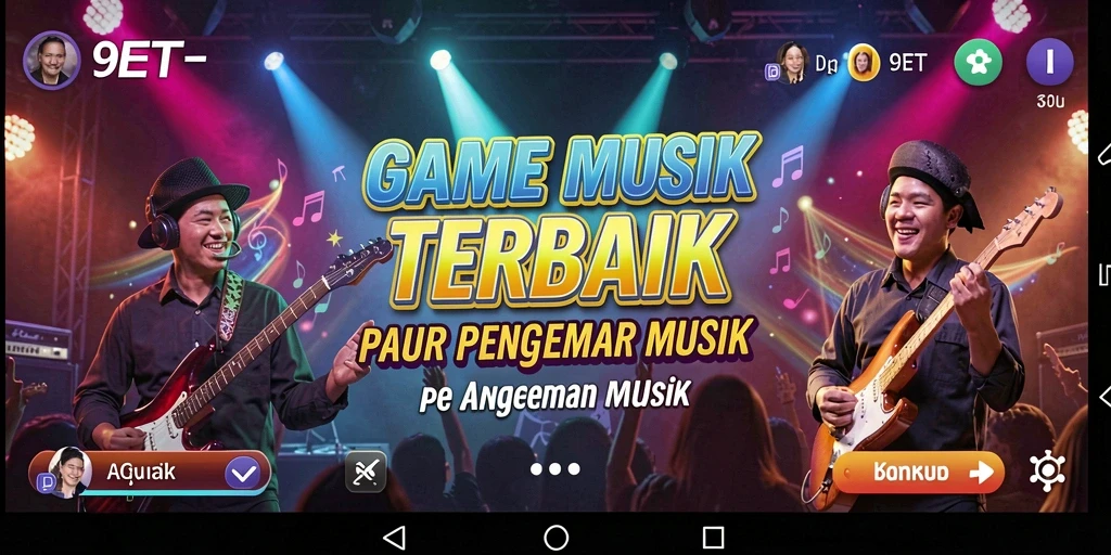Tangkapan layar gameplay 9ET menampilkan aksi seru dalam permainan musik.