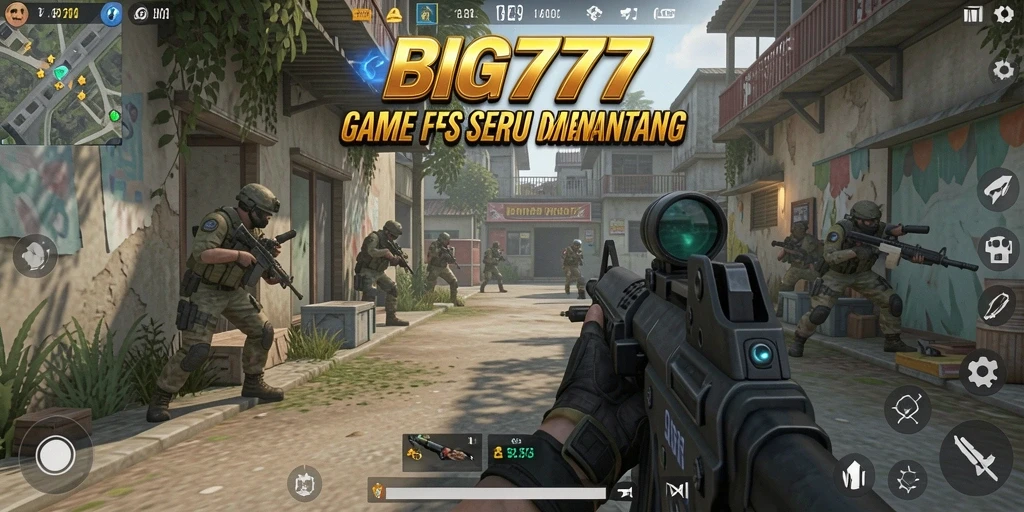 Screenshot BIG777 yang memperlihatkan aksi intens gameplay FPS.