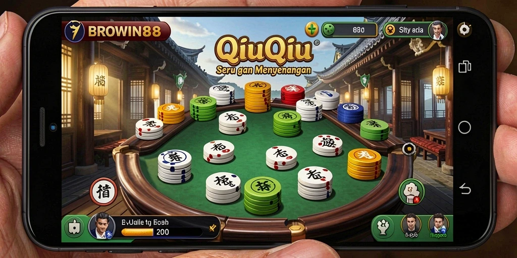 Screenshot BROWIN88 menampilkan gameplay seru permainan QiuQiu.