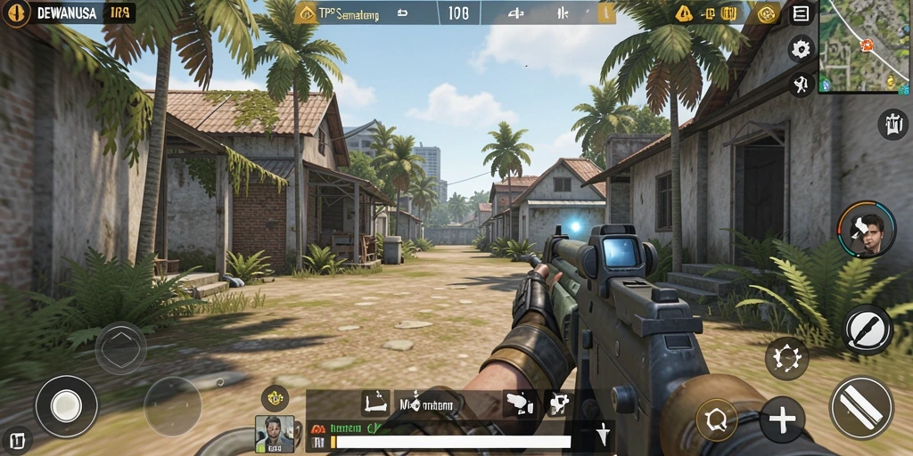 Tampilan gameplay DEWANUSA yang mendebarkan dalam aksi TPS.