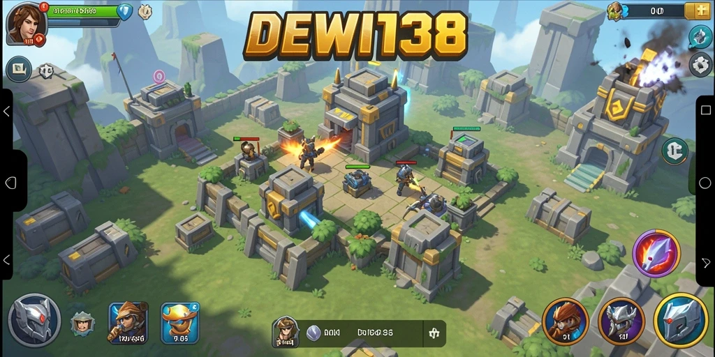 Tangkapan layar gameplay DEWI138 yang menampilkan strategis Tower Defense.