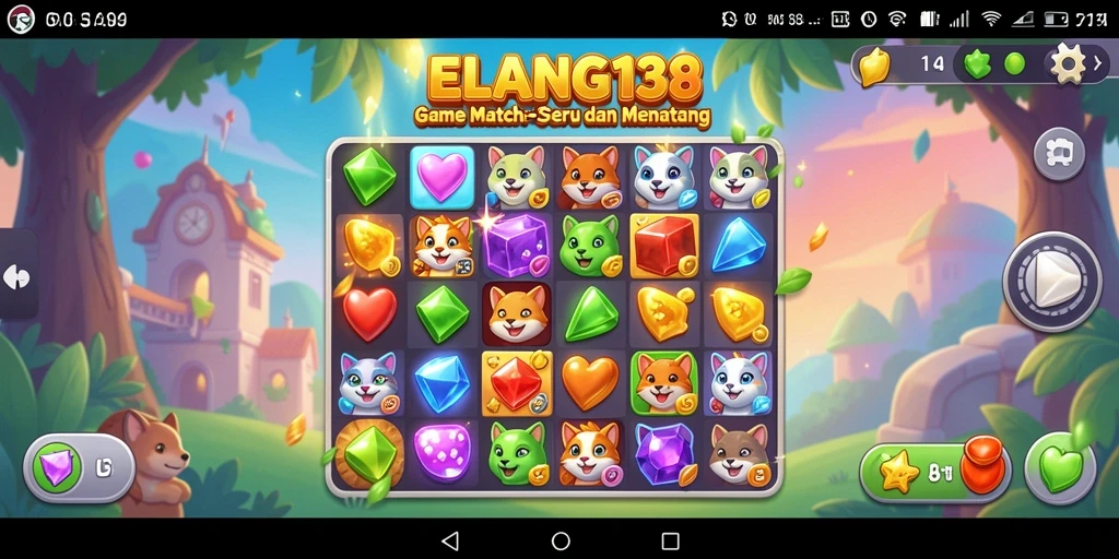Tangkapan layar ELANG138 menampilkan kebersamaan elemen dalam gameplay Match-3.