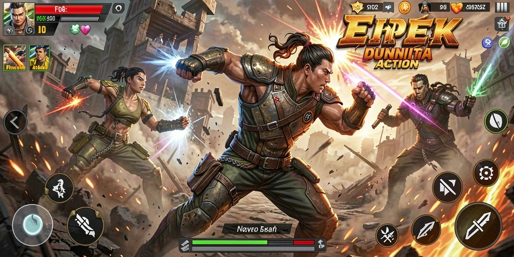 Gameplay seru dan beraksi intens di F08, menampilkan pertarungan epik.