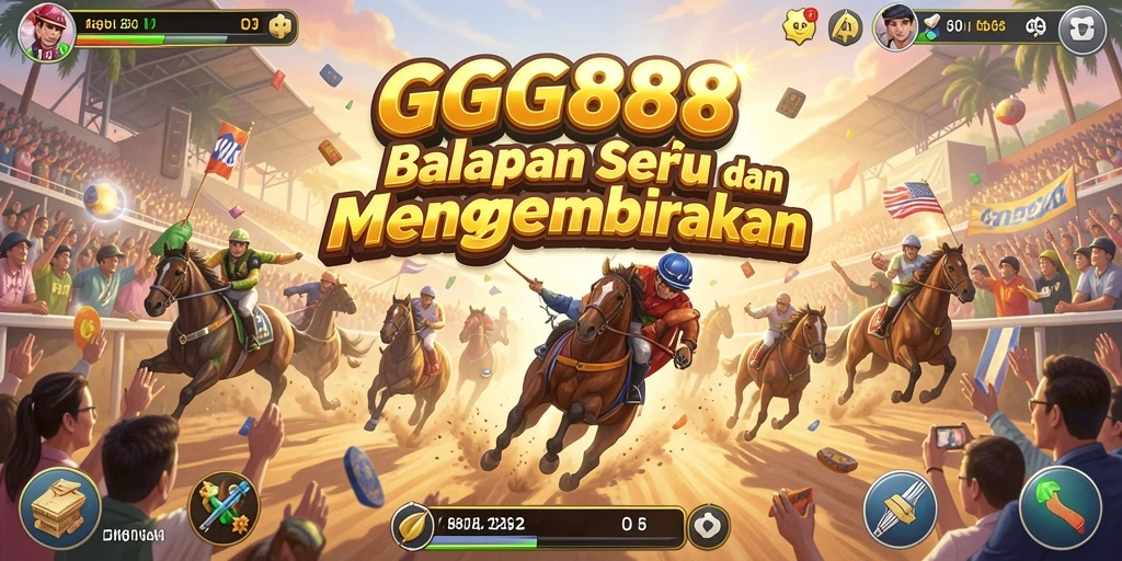 Tampilan gameplay GGG888 menampilkan aksi balapan yang intens dan mendebarkan.