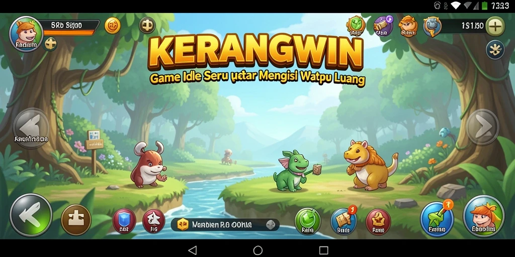 Gameplay KERANGWIN yang seru dan santai dengan pengumpulan kerang.