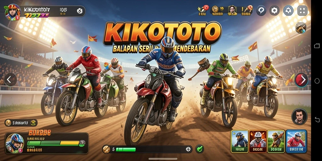 Tampilan menarik dari gameplay balapan di KIKOTOTO.