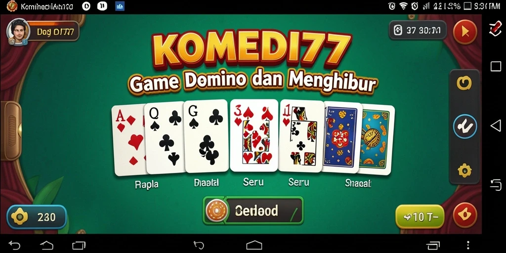 Screenshot gameplay seru dari KOMEDI77 di Domino.