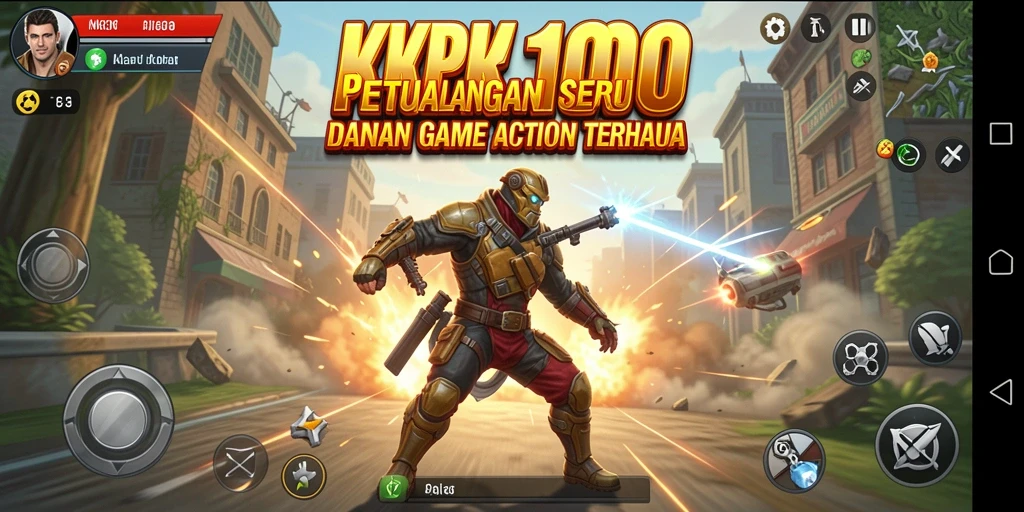Screenshot KPK100 menunjukkan pertempuran seru dengan grafis menawan.