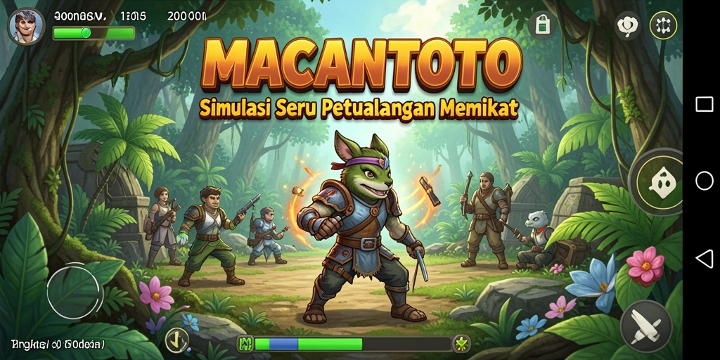 Tampilan gameplay MACANTOTO yang penuh warna dan menarik.