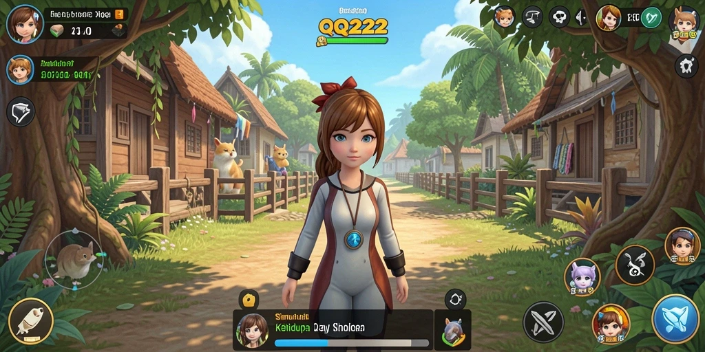 Screenshot QQ222 menampilkan gameplay seru dan interaksi karakter.