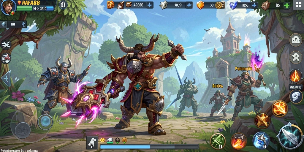 Gameplay seru dalam <strong>RAFA88</strong> yang menampilkan pertarungan epik.
