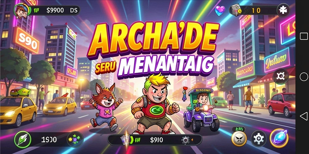 Screenshot utama S80 menampilkan aksi seru dalam gameplay Arcade.