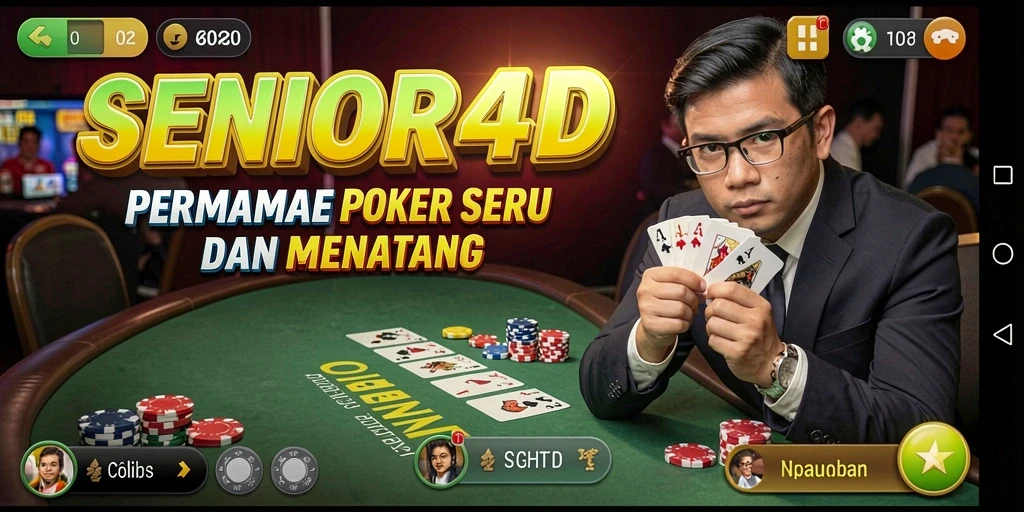 Tampilan gameplay SENIOR4D yang menakjubkan dalam permainan Poker.