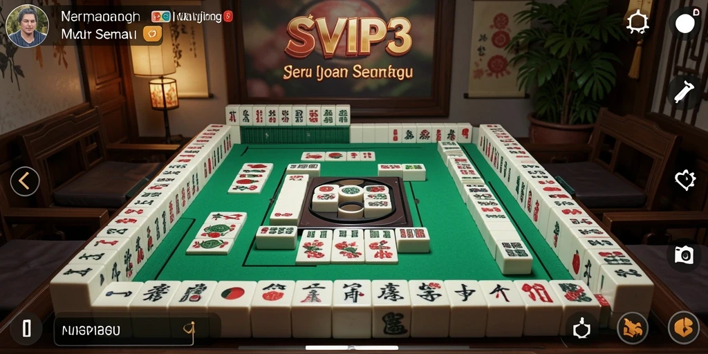 Tampilan gameplay seru dan menantang dari SVIP3 di Mahjong.
