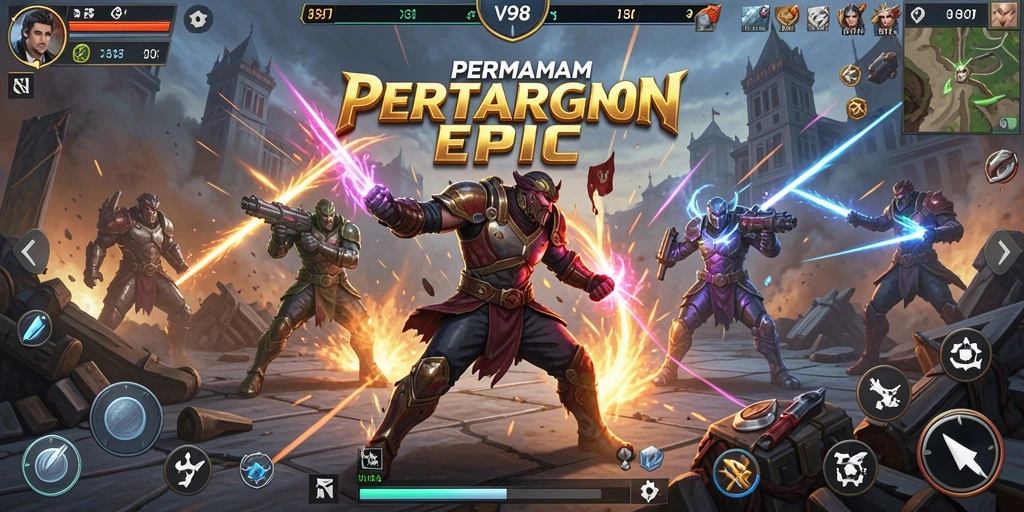 Tampilan gameplay seru dengan aksi pertarungan yang mendebarkan.