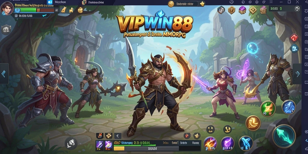 Screenshot gameplay VIPWIN88 yang menampilkan petualangan seru di dunia MMORPG.