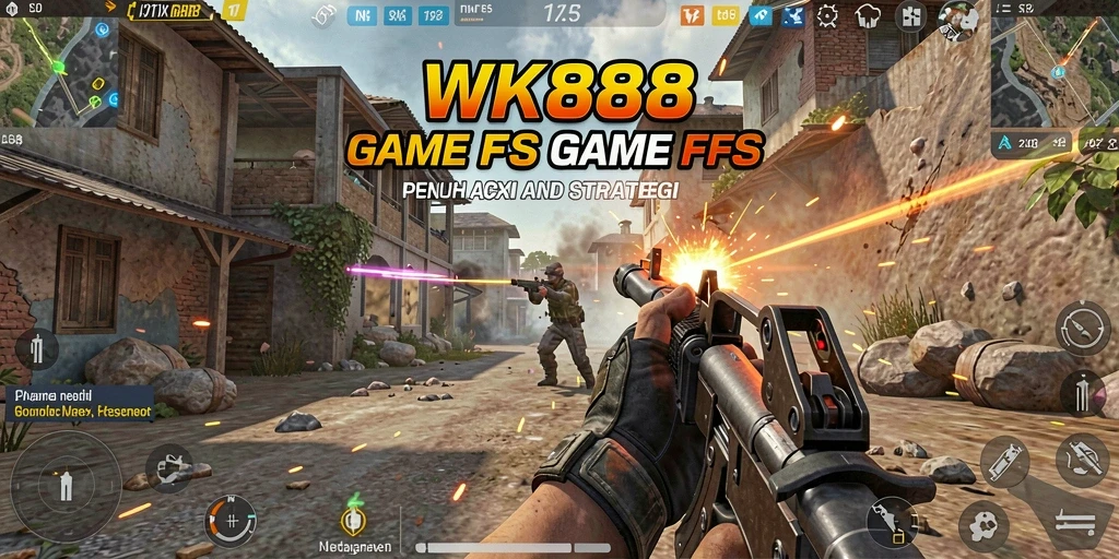 Screenshot utama WK888 menampilkan aksi tembak-menembak mendebarkan.